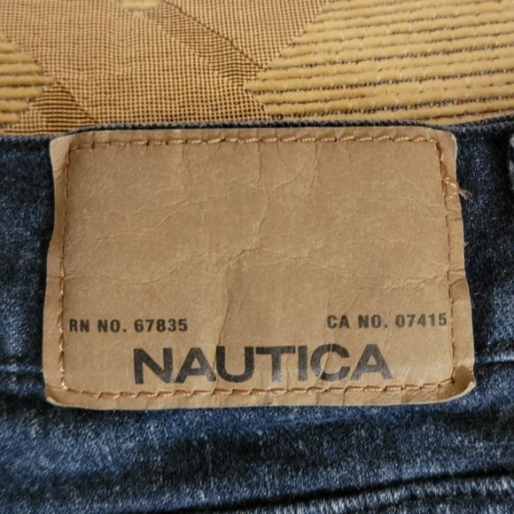 Nautica Jeans Mens 38x30* Blue Dark Wash Relaxed Straight Fit Distressed - Picture 11 of 16